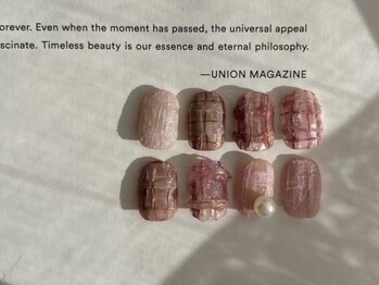 ツイード チェック ピンク