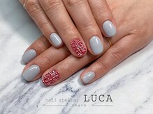 ネイルアトリエルカ(nail atelier LUCA)/W-60 ボルドーツイードネイル