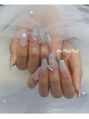淡雪のようなホワイトグラデ