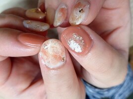 くすみカラー アシメ タイダイ