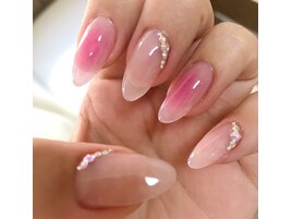 チークネイル、韓国風、ピンク