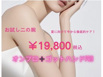 ウナトゥルービューティー(UNA true beauty)の写真/二の腕ほっそりキャンペーン！オンプロミニ＋ゴットハンドプロで背中から二の腕までトータルケア!!