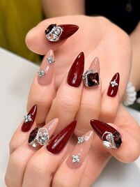【スカルプ】ボルドーネイル