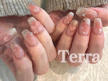 ネイルサロン テラブルー 渋谷店(Terra Blue)/チーク　リボン　ネイル