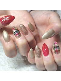 チェック柄ネイル