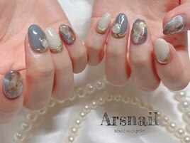 大理石ニュアンスネイル