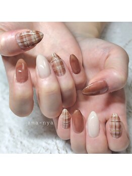 アマーニャ(ama-nya)/チェック柄ネイル