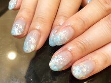 ジュノネイル(juno nail)/ホロ×ブルー