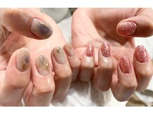 ネイル シスター(nail sister)/ニュアンス＆キラキラネイル