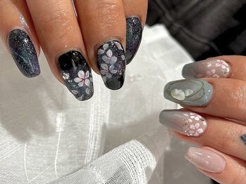 ネイルキュート アンド クールラッシュ 亀有店(nailcute & CoolLash)/夜桜＆昼桜