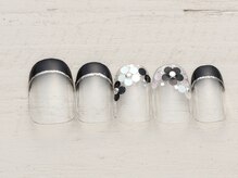 ノーネイル 川越(NO NAIL KAWAGOE)/ホロお花フレンチ &nbsp;￥4990