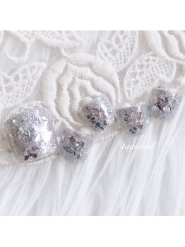 キラキラフットガラスネイル