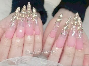 グラデーション鬼ロングネイル