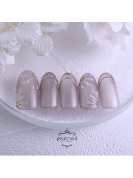 ピオニーネイル(peony nail)/シルキーベージュの立体フラワー