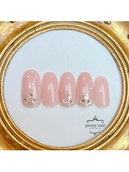 ピオニーネイル(peony nail)/10月新作　クリスタルビジュー