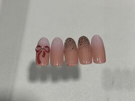 グラデーション×ぷっくりリボン