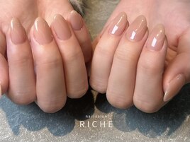 シアーピンクのシンプルネイル