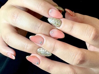 ヌル ネイル 堀江(NURU NAIL HORIE)/グラデーション×フラッシュ☆