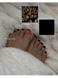 フット/ブラック/細フレンチ