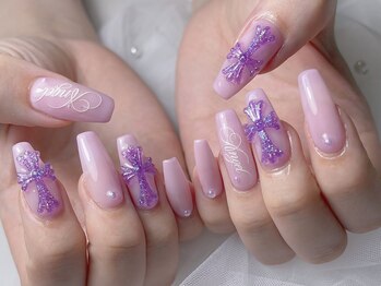 リーサロン(RE SALON)の写真/【チップ長さだし・デザイン持込みOK】チークネイルやベイビーブーマーも人気★ワンホン韓国パーツも充実！