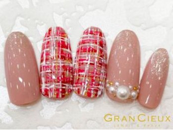 クアトログランシュ 青葉台(QUATRO×GranCieux)/ピンク×ツイードネイル