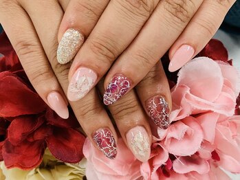 ダブルネイル(Double Nail)/【ほり】フラワーネイル