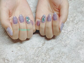 カラフルラメ×囲みライン