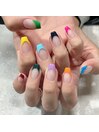 カラフルフレンチネイル