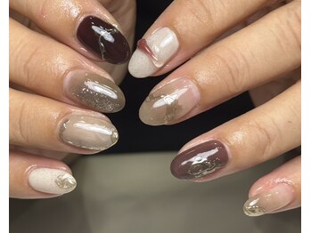 ニアウネイル(niau nail.)/秋ニュアンスネイル