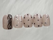 ネイルメゾン 渋谷店(NAIL MAISON)/ハートドットラメレース￥6500