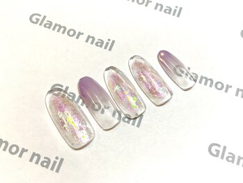 グラマーネイル(Glamor nail)/クリア×ピンクホロ