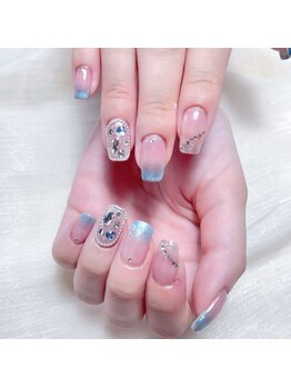 Mネイル/ブルーグラデーション