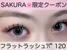 【Sakura限定クーポン】【他店オフ無料】フラットラッシュ120本　¥4800