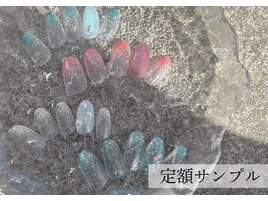 夏ネイル×ラメグラデーション