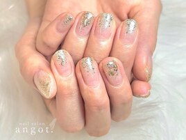 クリアベース×ゴールドラメ