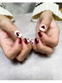 バレンタインネイル