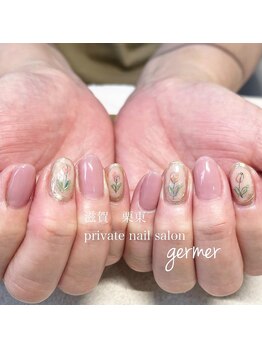 ジェルメ(germer)/ふんわりチューリップネイル！
