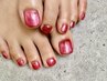 新規/<オフ/ケア込>フットネイル◆マグネット/フラッシュワンカラー¥5500