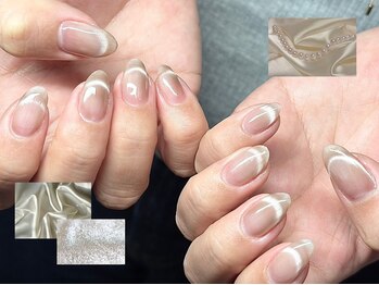 ヌル ネイル 堀江(NURU NAIL HORIE)/大人！マグネットフレンチネイル