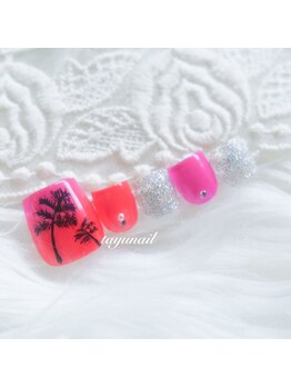 たゆ ネイル(たゆnail)/パラジェルネオンヤシの木ネイル