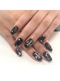 クロムハーツ風ネイル/秋ネイル