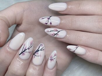 ネイルズバー 新宿店(Nails Bar)/桜ミルキーネイル