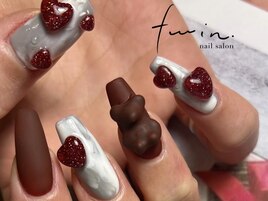 バレンタインネイル