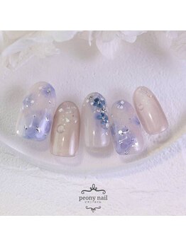 ピオニーネイル(peony nail)/ふんわり紫陽花