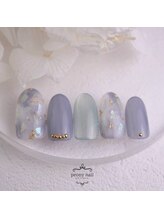 ピオニーネイル(peony nail)/涼しげシェルネイル