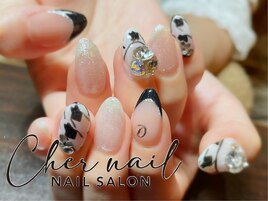 千鳥格子ネイル【Cher nail】