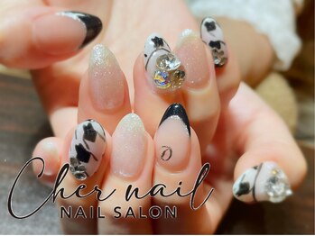 千鳥格子ネイル【Cher nail】