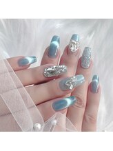 チャコネイル(chaco-nail)/韓国ネイル♪くすみブルー