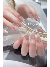 デリーネイル(Dely_nail)/儚げなフレンチ×パーツネイル