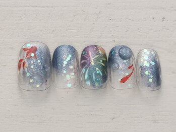 ノーネイル アゲオ イオンモール上尾(NO NAIL AGEO)/夏風情ネイル ￥4990